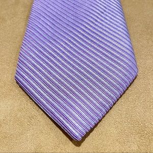 Thomas Pink Purple Diagonally Striped Tie Lavender Purple Made in Endland